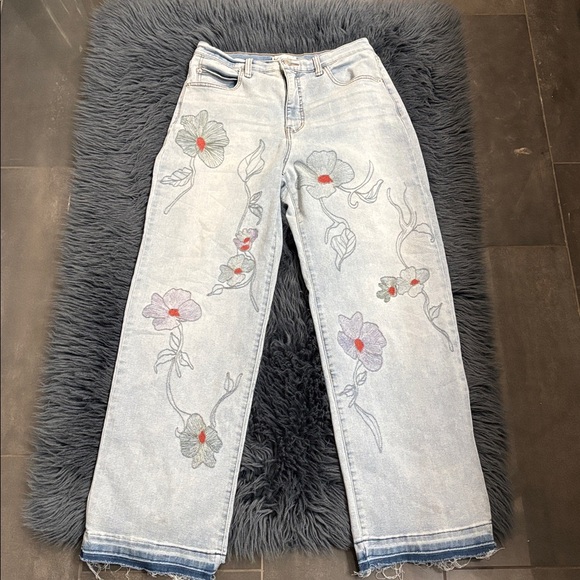 Jessica Simpson Light Blue Floral Embroidered Jeans - Picture 7 of 16